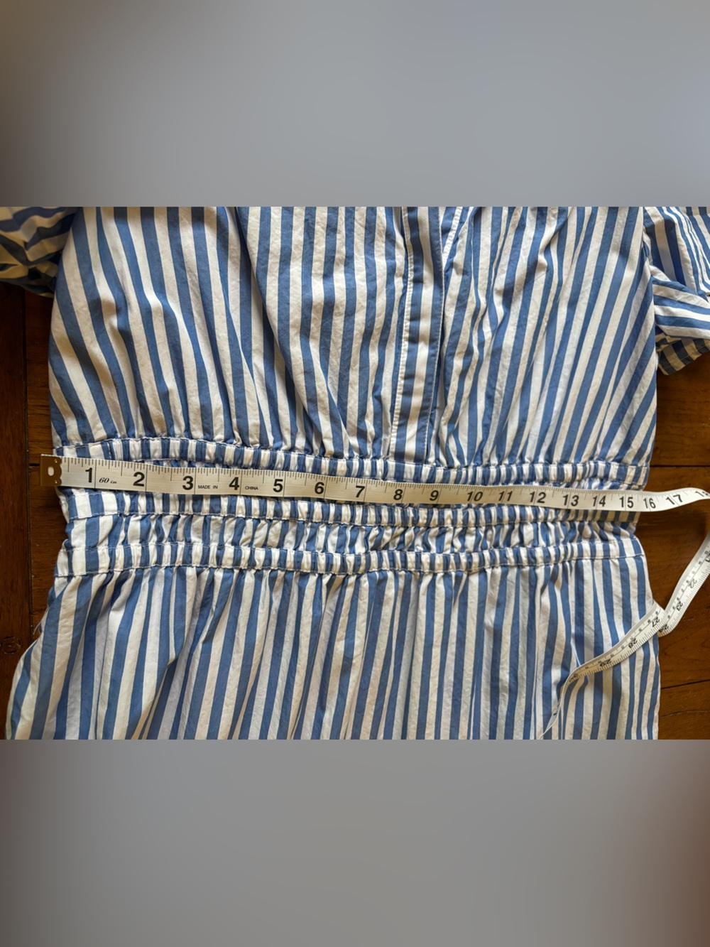 Women’s Quince Blue and White Striped Maxi Dress - Picture 7 of 9